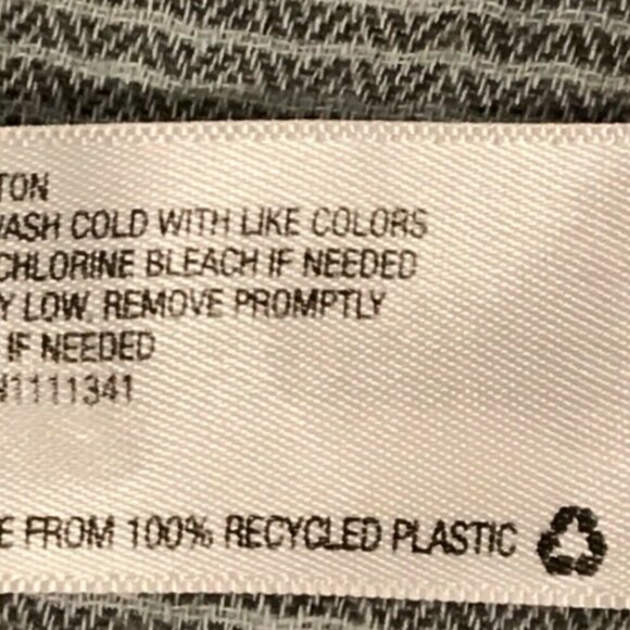 Merona S Stretch Cotton Button Tunic Top Pocket Gray Striped Casual 185K - Picture 7 of 7